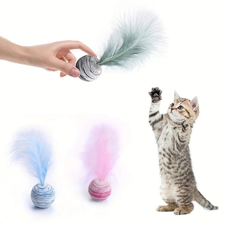 Cat Feather Ball (3-pack)