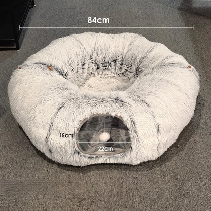 2 In 1 Round Tunnel Cat Beds