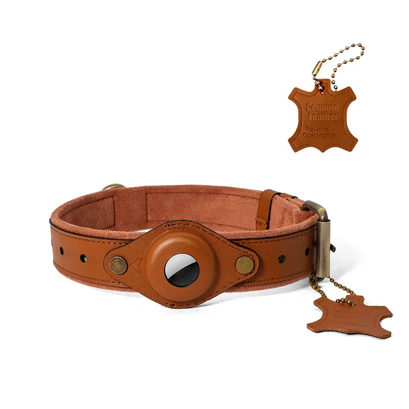Leather Anti-Lost Dog Collar