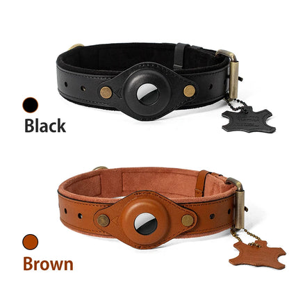 Leather Anti-Lost Dog Collar