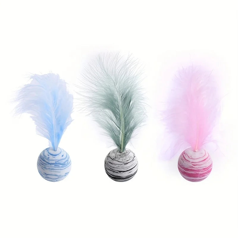 Cat Feather Ball (3-pack)