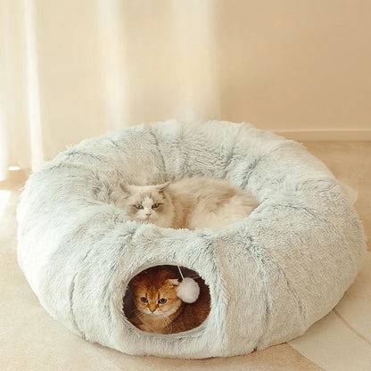 2 In 1 Round Tunnel Cat Beds