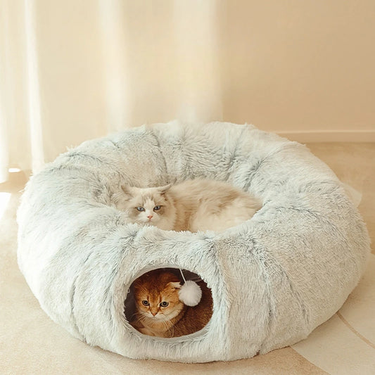2 In 1 Round Tunnel Cat Beds