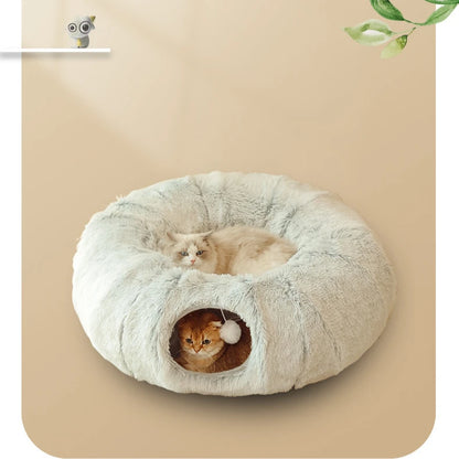 2 In 1 Round Tunnel Cat Beds